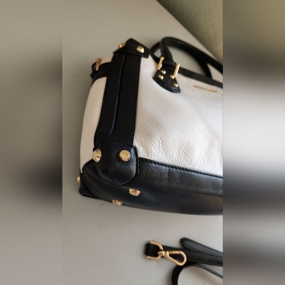 Michael Michael Kors Taryn Satchel Crossbody Bag Black/White - Picture 11 of 12